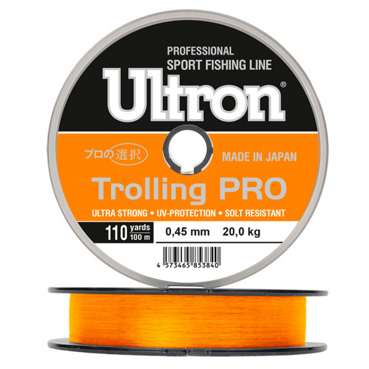 ULTRON Trolling PRO, оранжевая (5 шт x 100 м) (0,25 мм, 7 кг, 100 м, оранжевая)