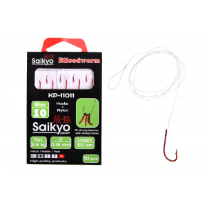 Крючки с поводками Saikyo KP-11011 Blloodworm Крючки с поводками Saikyo KP-11011 Blloodworm